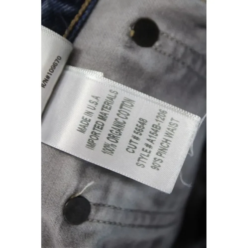 Agolde Womens Blue High Rise Straight Jeans Button Fly Size 23